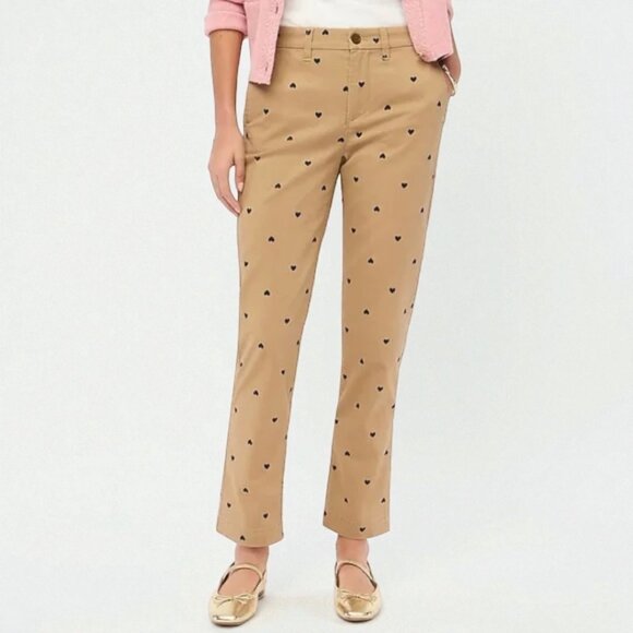 J.Crew Printed high-rise girlfriend chino pant Size 4 Petite - Picture 1 of 13